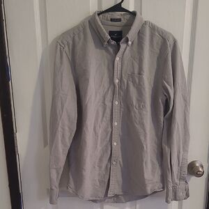 American Eagle Outfitters Gray Casual Button-Down